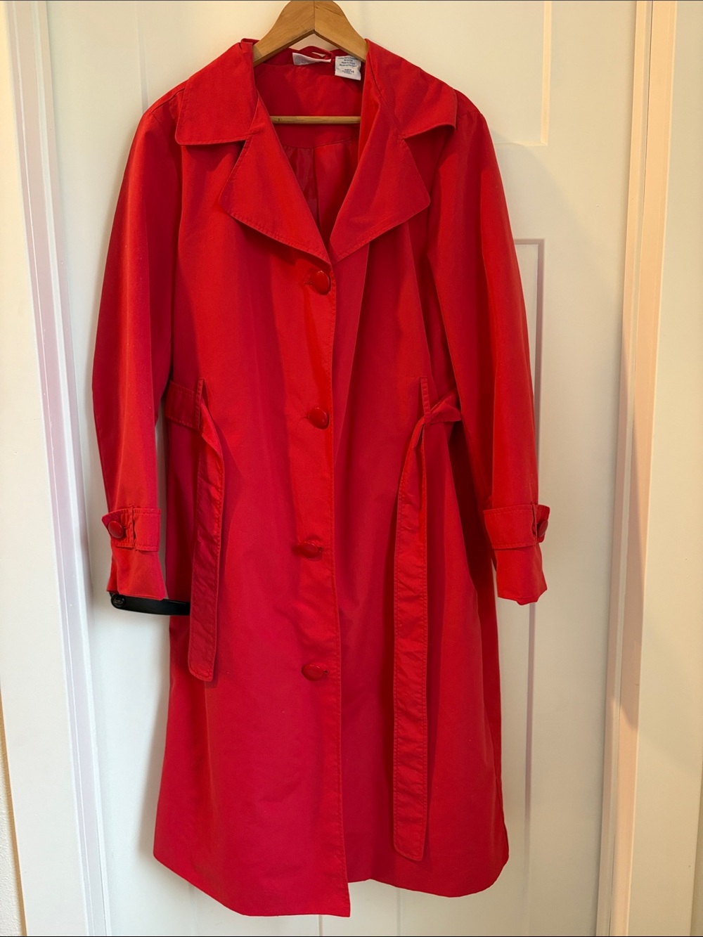 Blair Bold Red Trench Coat with Belt